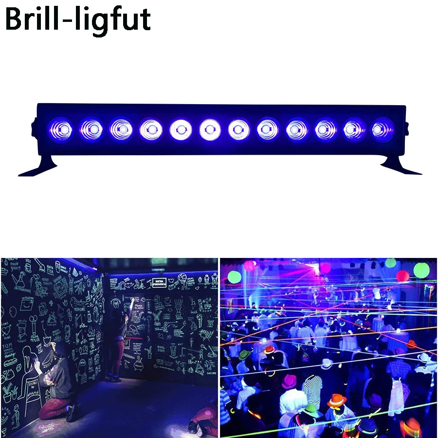 

12LED 36W Disco UV Bar Lights Black Lights LED UV Violet Wall Washer Lights For Halloween Christmas Indoor Stage Effect Lights