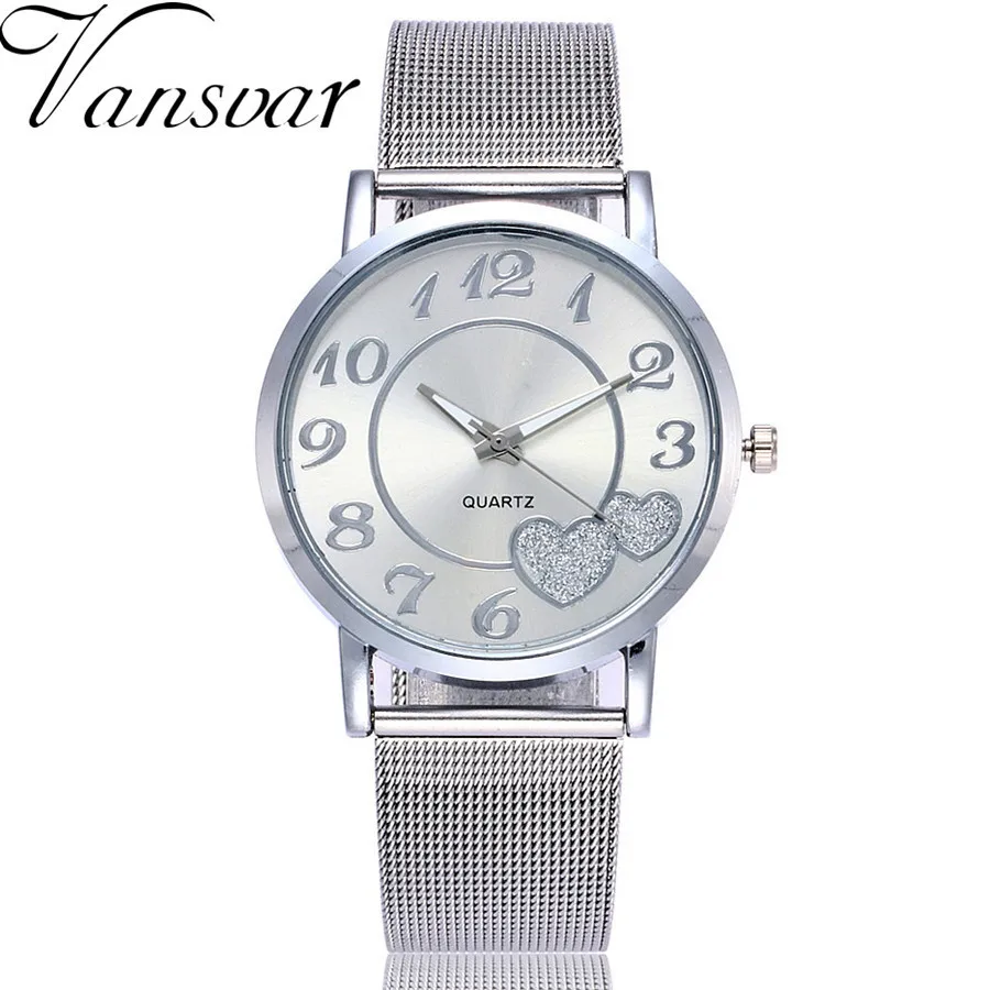 

Dropshipping Women Silver & Gold Love Heart Dial Wristwatches Fashion Luxury Women's Steel Quartz Watches Relogio Feminino Hot