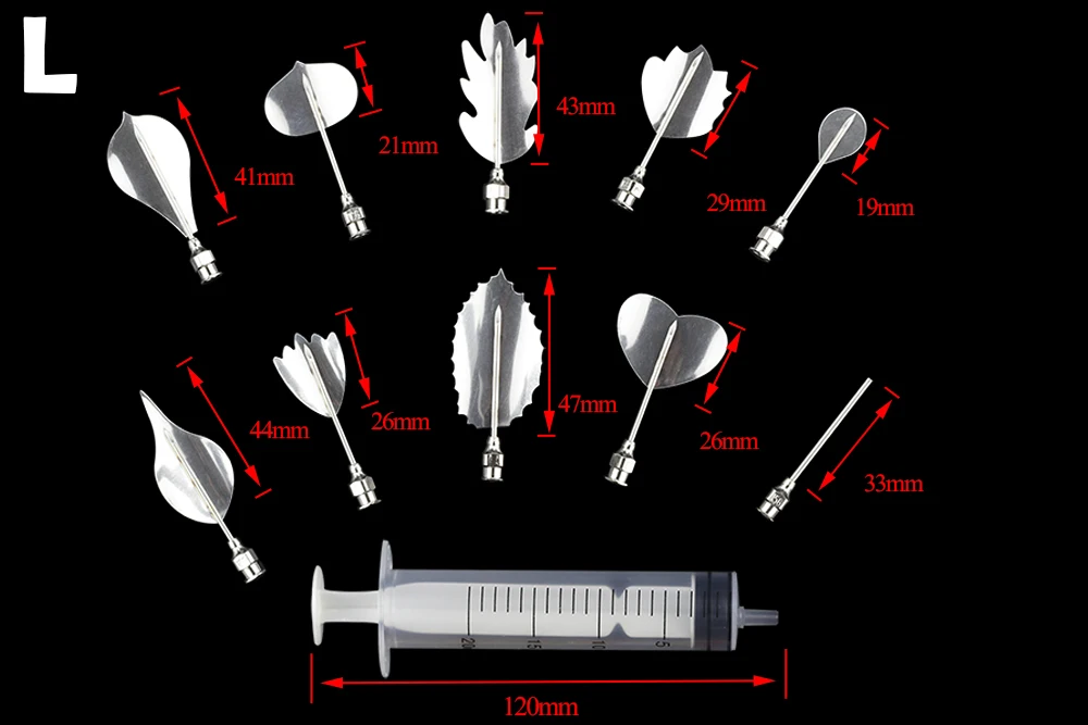 40 шт. 3D желатин желе искусство пудинг цветы украшения торта инструменты иглы Нержавеющая сталь насадка на шприц комплект