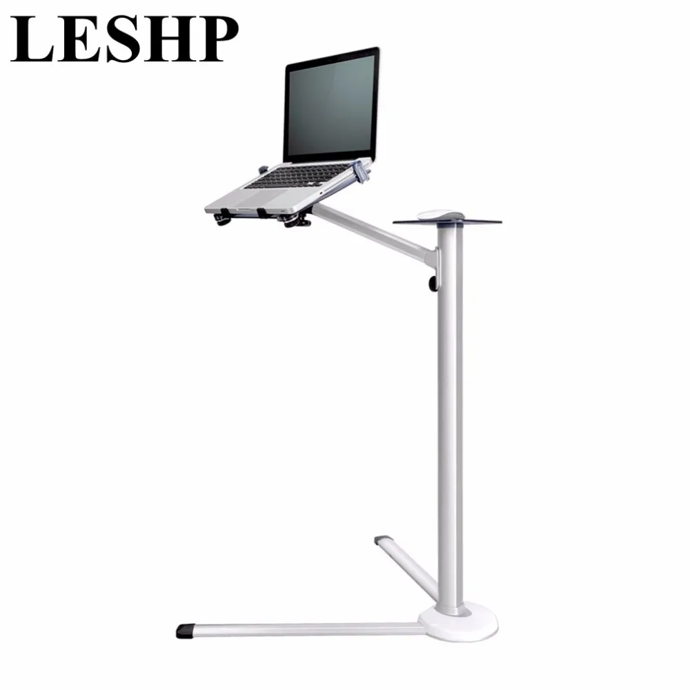 

LESHP 360 Degree Rotation Height Adjustable Laptop Floor Stand With Mouse Tray Aluminum Alloy Ergonomics Laptop Desk Holder