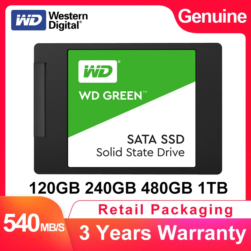 Жесткий диск WESTERN DIGITAL WD зеленый ПК SSD 120 ГБ 240 480 1 ТБ внутренний SATA3.0 2 5 &quotтвердотельный накопитель для