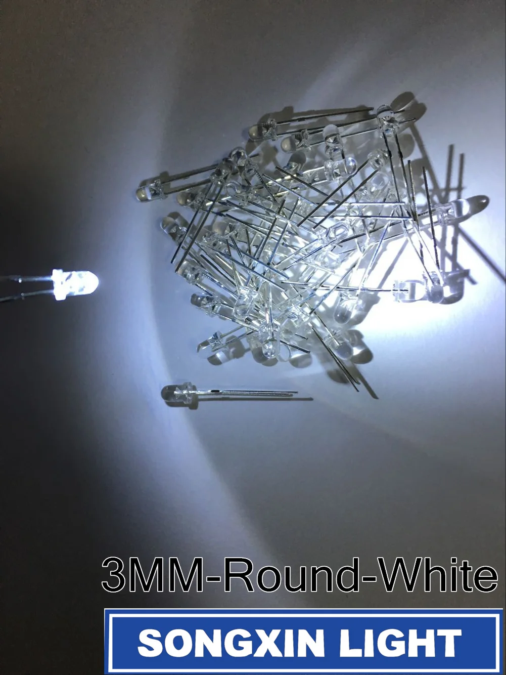 50pcs 3mm Round Diffused White LED Bulb Lamp Light New Free Shipping