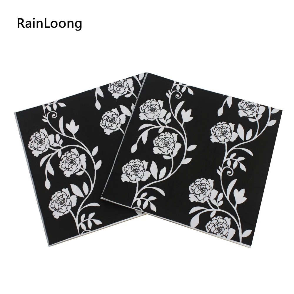 

[RainLoong] Flower Paper Napkins Event & Party Supplies Tissue Supply Party Decoration 33CM*33cm 1pack/lot