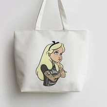 Панк Алиса в стране чудес стиль японского Аниме Холст сумки сумка для покупок с персонажем из мультфильма сумка для покупок и продуктов GA816