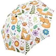 Складной зонт для путешествий с изображением лисы, совы, цветов, солнца, дождя, ткань, алюминий, высококачественный складной зонт