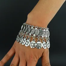 Сплав, винтажные богемные браслеты, браслет, цыганский этнический многослойный женский модный посеребренный браслет для женщин, хорошее ювелирное изделие