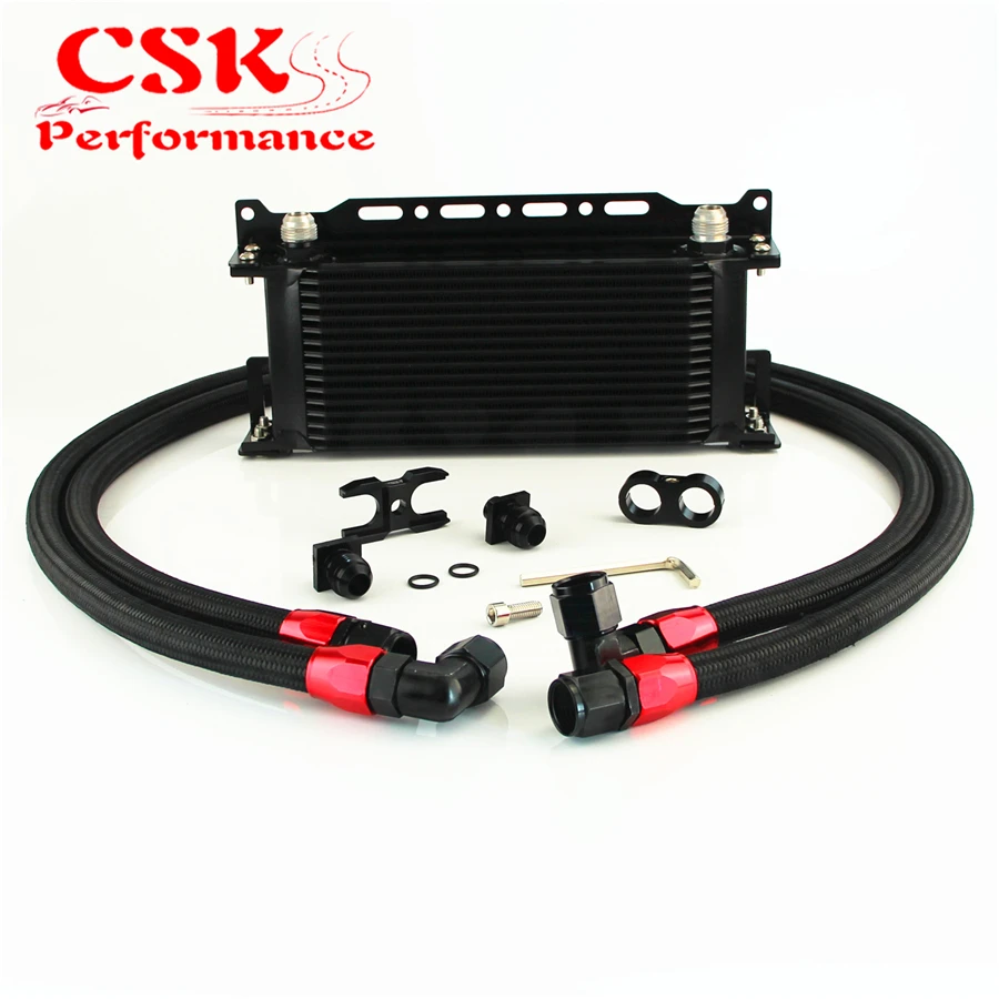 Подходит для BMW E36/E46 M3 135/E90 335/640 черный 16-рядный масляный радиатор с кронштейном