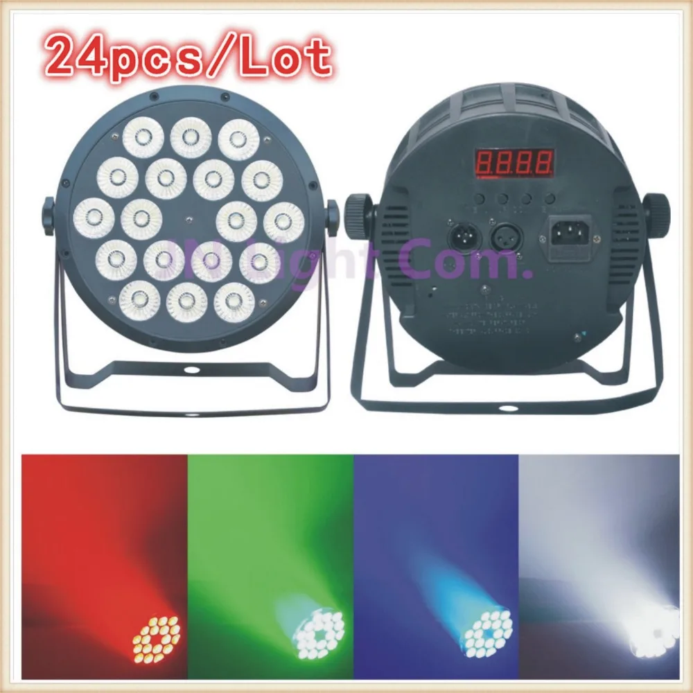 

24pcs/Lot 18*12W 4in1 RGBW Flat LED Par Light/DMX DJ Equipments Controller KTV Bar Wedding Party Disco Stage Led Par Light