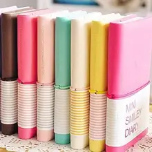 Мини-ежедневник со смайликом, блокнот, кожа, блокноты для заметок, Канцтовары, Pocketbook, подарок, H0010