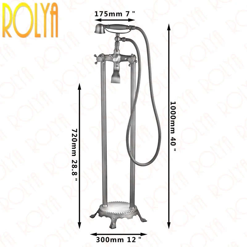 Rolya Vintage Floor Standing Bathtub  Faucets (3)