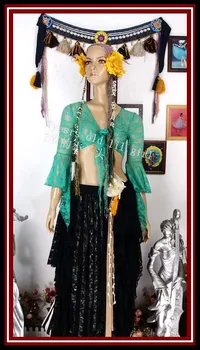 

Lace belly dance top flamenco dance top korea lace 7taper flare Blouse Top DI06