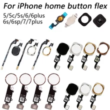 1 шт. кнопка домой с гибким кабелем для iPhone 5 5c 5S 6 6plus 6s 6s Plus 7 7plus домашняя Гибкая сборка