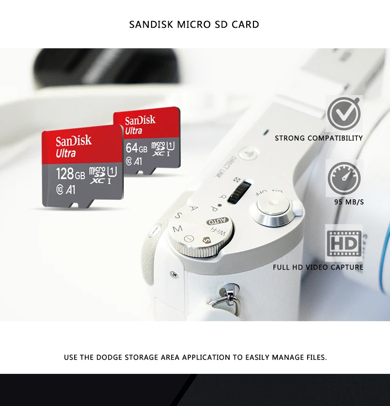 Sandisk Micro SD карта класс 10 32 Гб Оригинальная карта памяти sandisk 64 ГБ TF карта 16 Гб C10 флэш-карта для смартфона