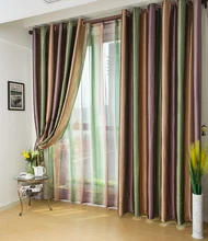 Personnalisé Livraison Gratuite-Rideaux de Fenêtre De style Européen rayures Pour Salon/literie Chambre, bleu/Violet/Café