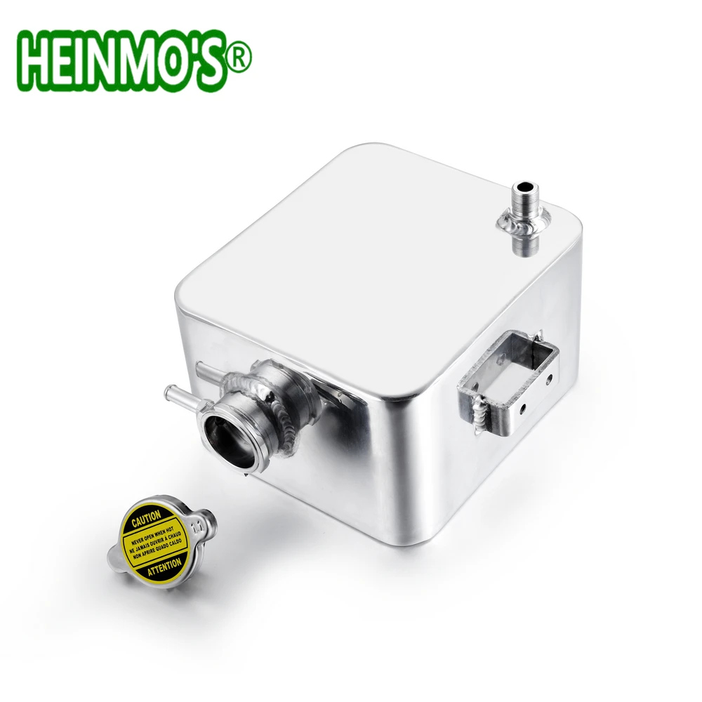 2L Aluminum Coolant Overflow Tank Reservoir Kit Polished Header