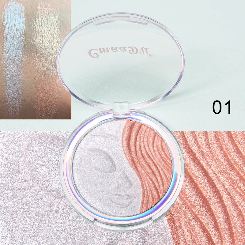 Baked Highlighter Makeup Shimmer Baking Powder Highlighter Palette Base Illuminator Highlight Face Contour Bronzer TSLM1 - Цвет: 01