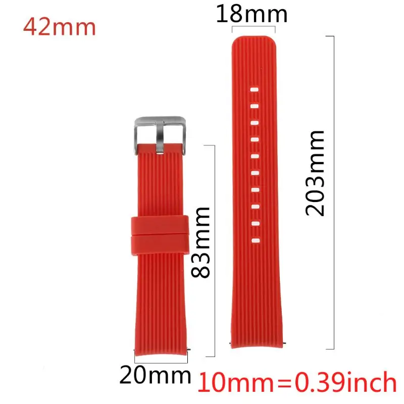 Ремешок Силиконовый Полосатый резиновый замена запястье браслет 42 мм 46 версия для samsung Galaxy смарт часы SM-R800