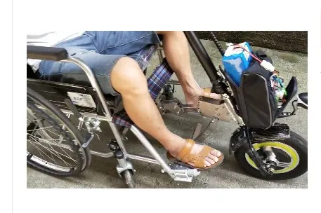 Excellent 36V 48V 350W Electric Handcycle Folding Wheelchair Attachment Hand Cycle Bike WheelChair Conversion Kits 7