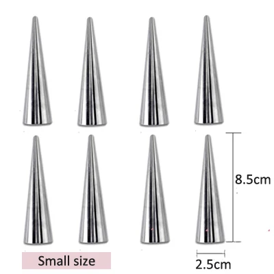ERMAKOVA 12 шт. нержавеющая сталь антипригарный крем рога Датская форма для печенья трубка крема рога форма для круассана - Цвет: Small cone