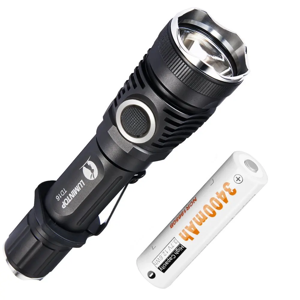 ФОТО LUMINTOP TD16 Cree XP-L-HI LED Flashlight Rechargeable +18650 Battery Type 6 Modes Waterproof LED Tactical Flashlight