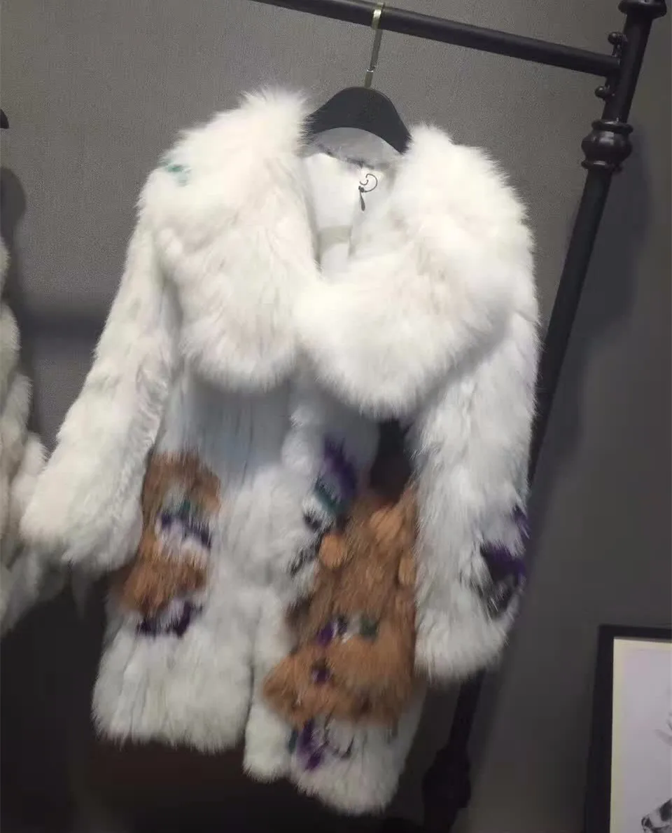 Европейский и американский стиль натуральный Лисий мех пальто элегантный отворот вязаный натуральный Лисий мех куртка для женщин