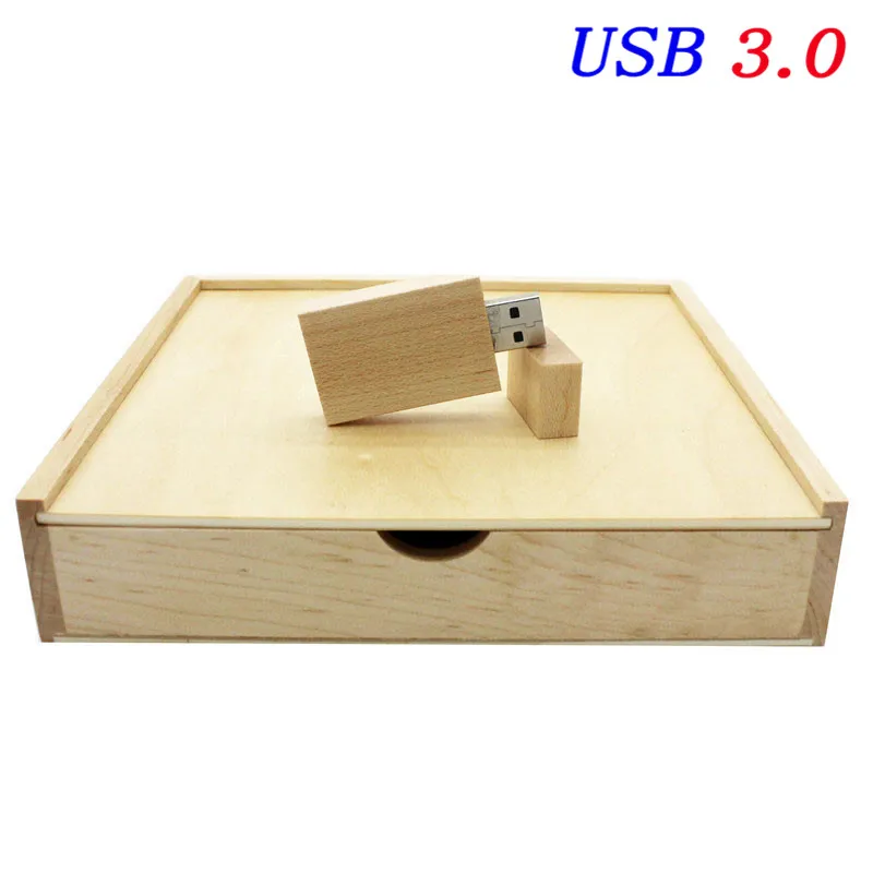 JASTER maple фотоальбом деревянный usb+ коробка Memory stick USB 3,0 4 ГБ 8 ГБ 16 ГБ 32 ГБ 64 ГБ фотография подарок логотип на заказ(170*170*35 мм - Цвет: Maple With box