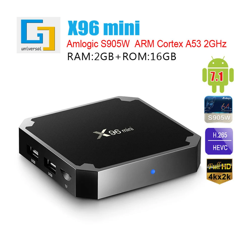 

X96 mini Set-Top Box Android 7.1.2 TV BOX Smart TV Box 2G 16G Amlogic S905W Quad Core 2.4GHz WiFi Set Top Box