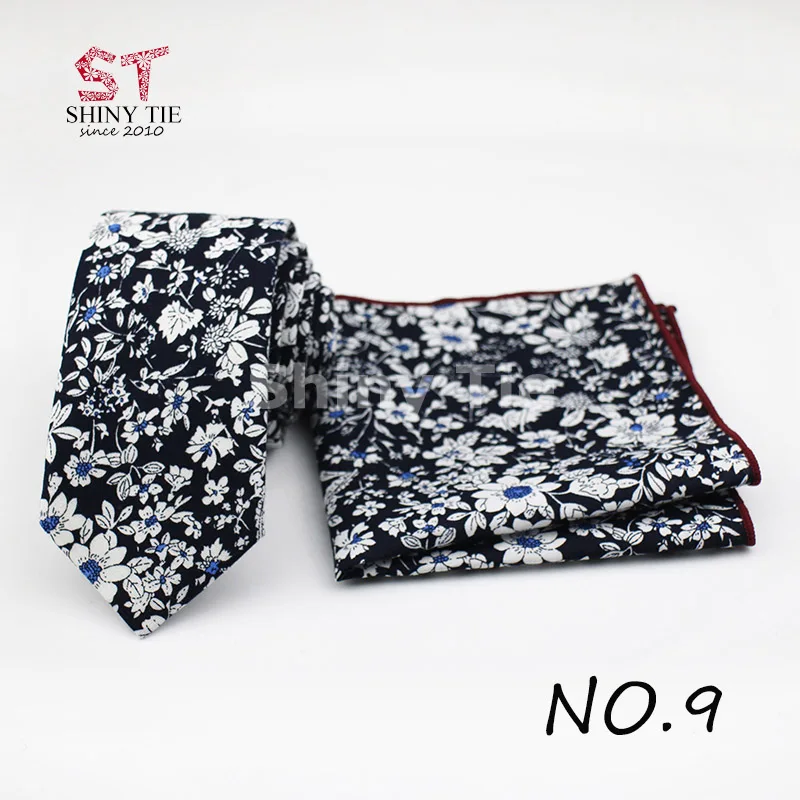 

Genuine Yiyanyang Soft Cotton Tie Set For Men Handmade 6CM Floral Hanky Thick Necktie Handkerchief Papillon Corbatas Gift