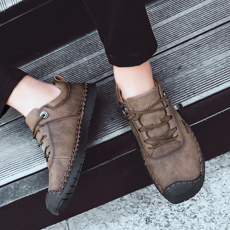 

ARUONET New Summer Mesh Men's Casual Shoes Soft Comfortable Shoes Men Brand Lace-Up Loafers Sepatu Sneaker Pria Size 38-46