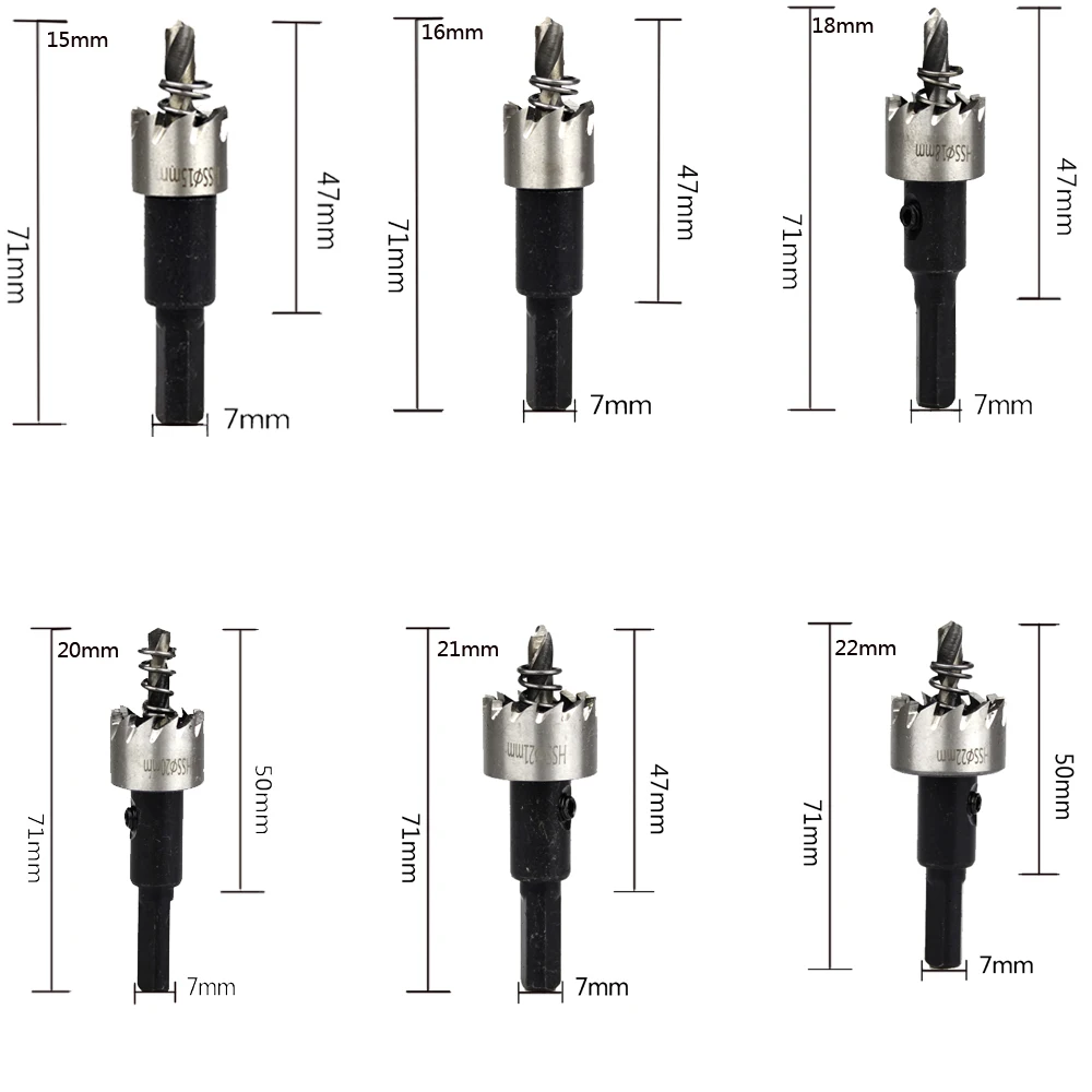 12 шт. 15-50 мм HSS Сверло Набор Дырокол отверстие пилы резак сверлильный набор ручной инструмент для дерева нержавеющая сталь металлический сплав резка