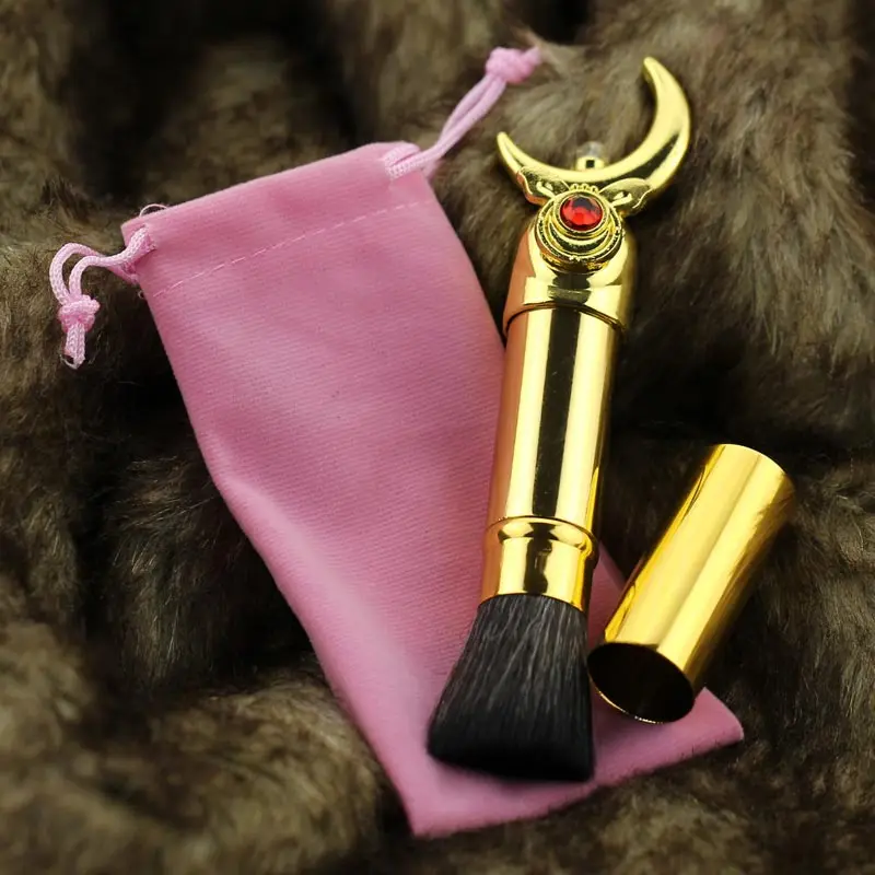 Сейлор Мун, телескопическая/Регулируемая волшебная палочка, кисть для теней, набор кистей для макияжа, контурные смешивающие косметические кисти - Handle Color: gold black brush