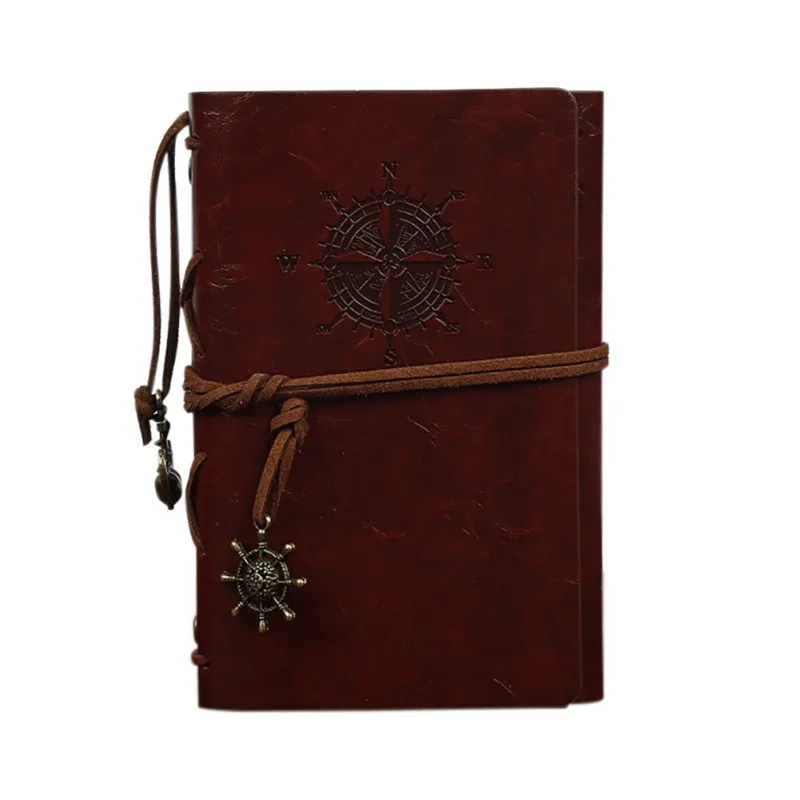 

1pcs Spiral Notebook Diary Notepad Vintage Pirate Anchors PU Leather Note Book Replaceable Stationery Gift Traveler Journal