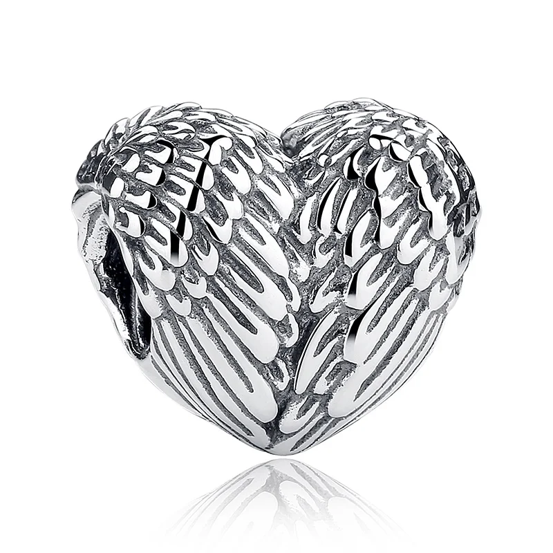 WOSTU подлинные 925 пробы серебряные бусины в форме сердца подходят для брендовых браслетов DIY оригинальные серебряные ювелирные изделия - Цвет: S033