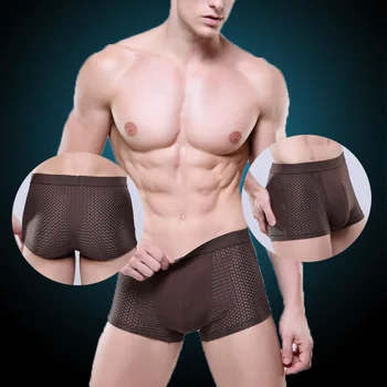 

New 3 Pcs Men Bamboo Fiber Net Breathable U Convex Underpants Underwear Boxer Briefs TC21