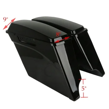 

5" Stretched Extended Hard Saddlebags Trunk W/ Lid For Harley FLH FLT 1993-2013
