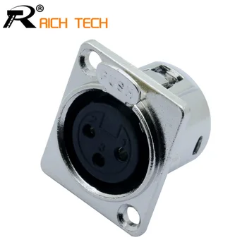 

20pcs High quality XLR connector Nickel Plated 3pin XLR Female jack panel mount connector audio jack speaker plug R