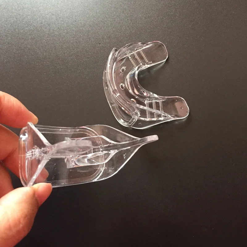 

Fast shipping 10pcs Dual Teeth Whitening Mouth trays Soft Duplex silicone mouthpiece can be fixed mini led light