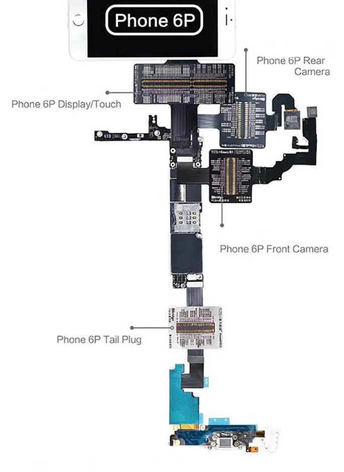 QianLi iBridge FPC Тестовый Кабель для iphone X 6 6S 7 7P 8 8p материнская плата проверка неисправностей сенсорная Передняя Задняя камера отпечаток пальца - Цвет: 6 PLUS