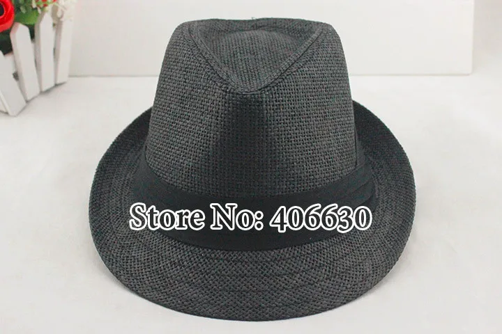 Летняя соломенная шляпа Федора с узором Панама женские солнцезащитные пляжные шляпы Для мужчин шляпы Трилби 12 шт./лот MEDS022