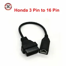 Лидер продаж OBD 2 кабеля для Honda 3pin OBD1 адаптер OBD2 OBDII Для Honda 3 pin до 16 контактный разъем Бесплатная доставка