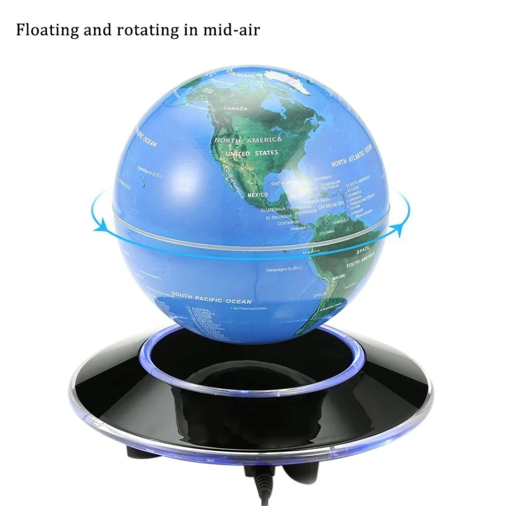 Дюймов 6 дюймов магнитная левитация Плавающий глобус вращающийся мир светодио дный Карта светодиодный свет глобус детские развивающие