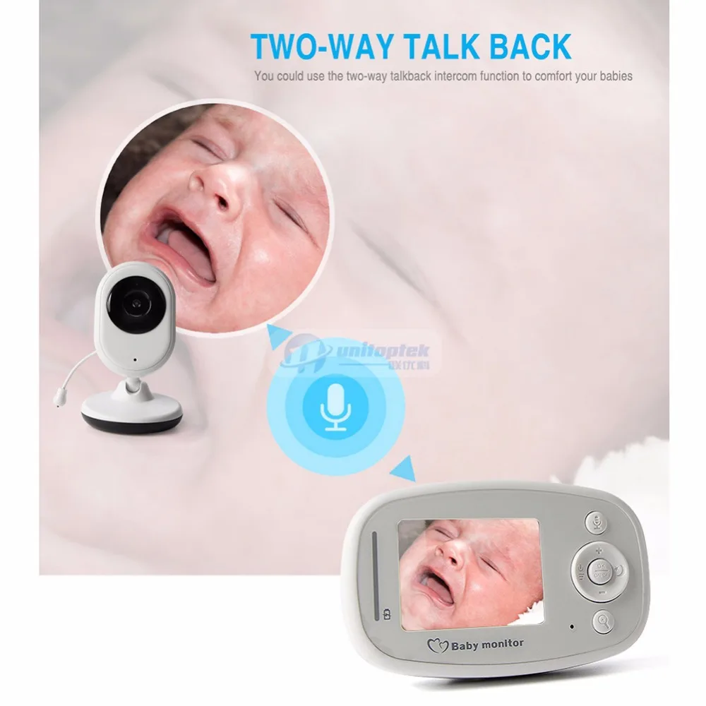  2.4GHz Wireless Infant Radio Babysitter Digital Video Camera Sleeping Baby Monitor Night Vision Tem
