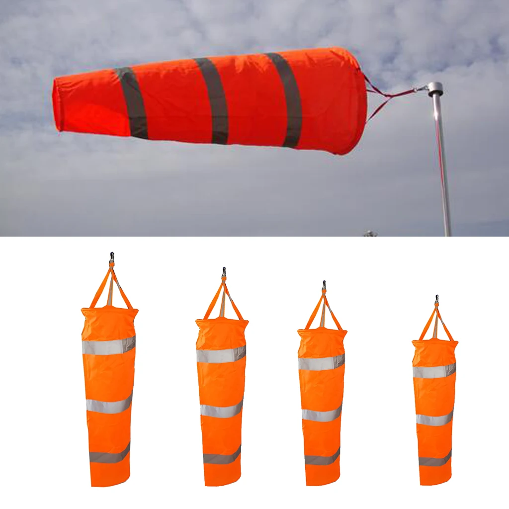 Airport Windsock Outdoor Wind Sock Bag Reflective Belt Grommet 60cm 80cm 100cm 150cm