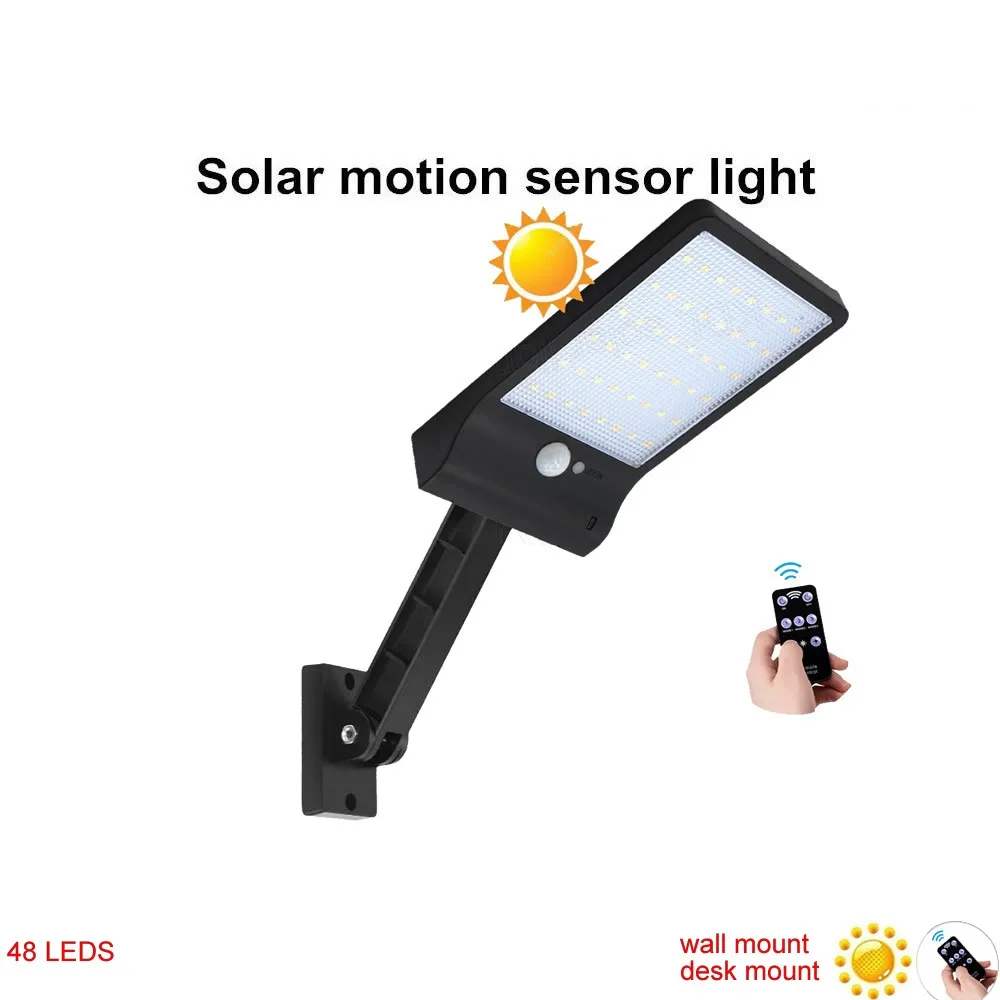 

remote control bracket solar street light 48 LED 800 LM Solar Lamp Human Body Induction Light 3 Modes Di gear lock spot l