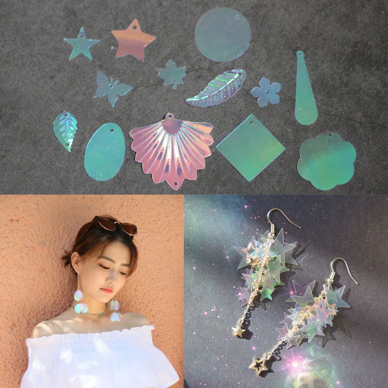 

DIY handmade accessories AB white bright ear Earrings Pendant