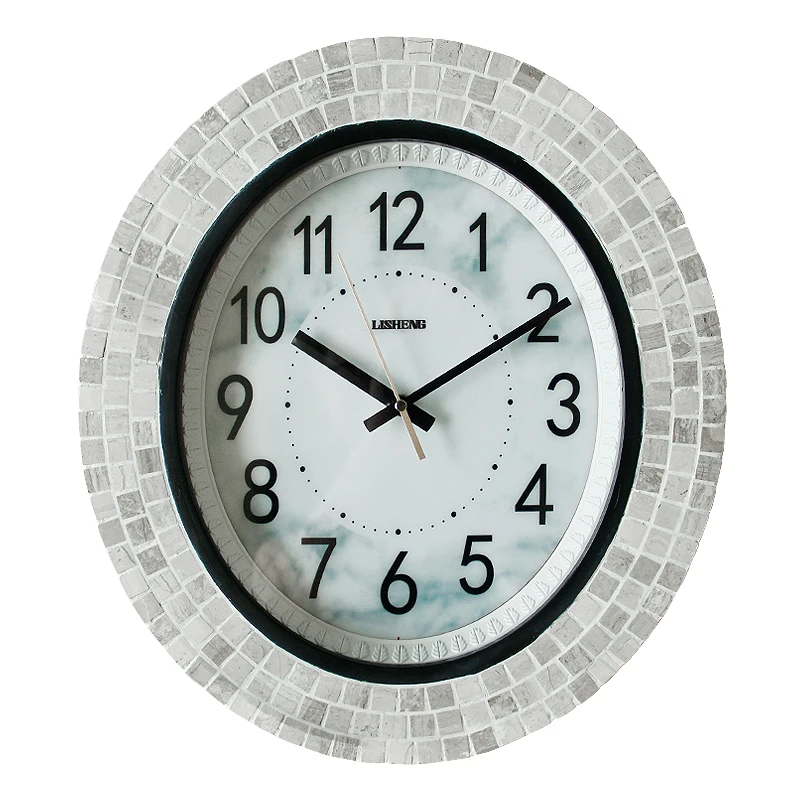 Round Marble Minimalist Wall Clock C-40X45cm  