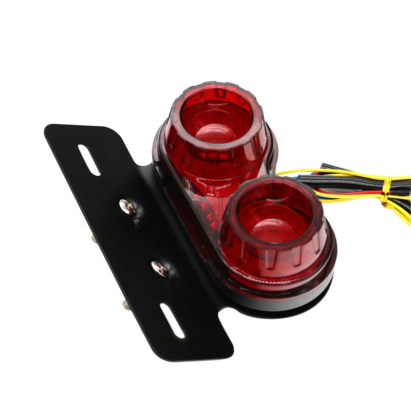Красный LMoDri 12V Пластик Универсальный прочный мотоцикл светильник сигнала поворота Стоп-сигнал двойной светодиодный светильник двойной светильник Интегрированный задний фонарь светильник - Цвет: Красный