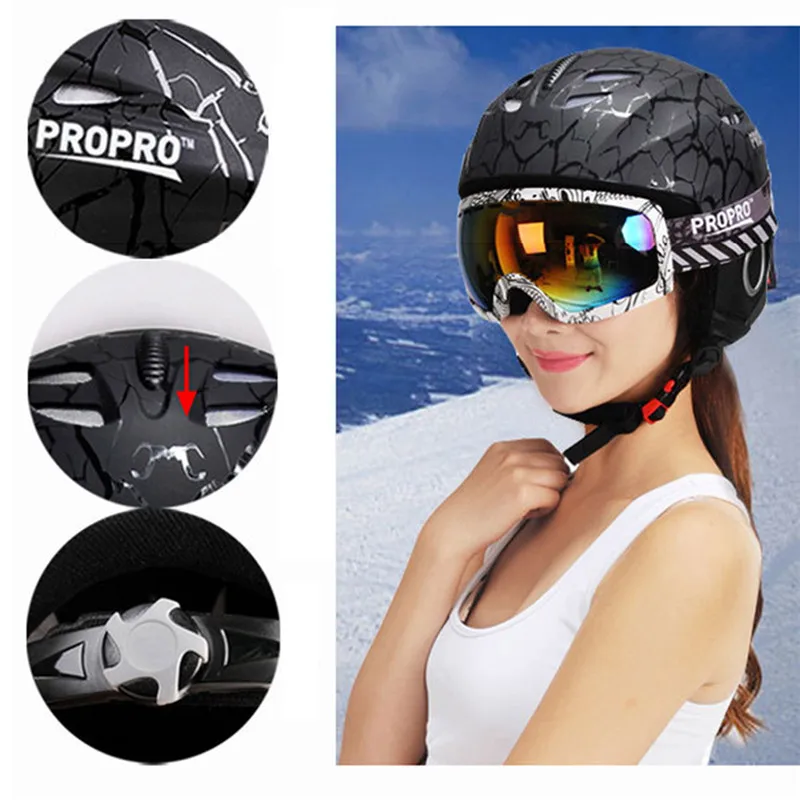 PROPRO открытый спортивный шлем для взрослых и детей безопасный скейтборд Катание на коньках сноуборд шлем цельно-Формованный лыжный шлем