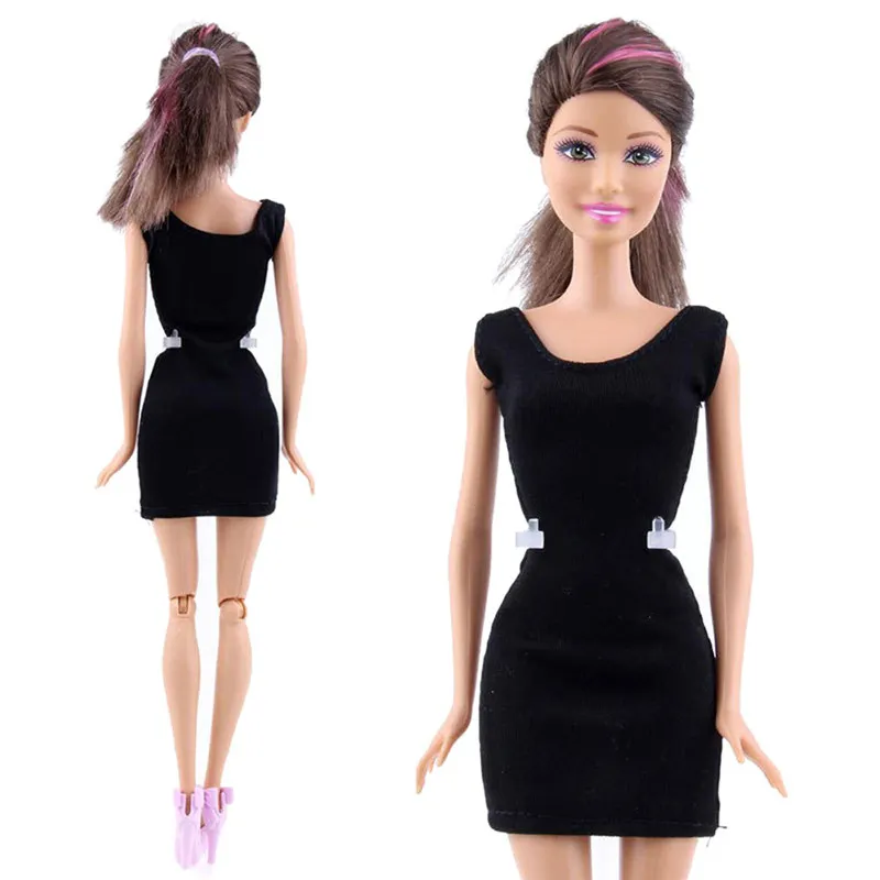 Черное модное платье принцессы ручной работы платье для куклы Новинка и высокое качество подвижные Развивающие игрушки для малышей 10 - Цвет: as show