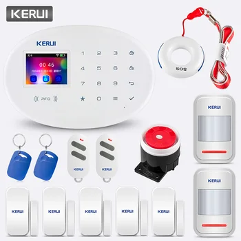 

KERUI W20 Wireless Home Alarm Security Protection APP Control Emergency Button Sensor Detector WIFI GSM Security Alarm Systm Kit
